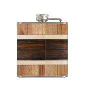 Rustikales Holz Tone Hochzeit Bridesmaid Flachmann (Rückseite)