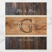 Rustikales Holz Tone Hochzeit Wein Flasche Set Weinetikett (Einzelnes Label)