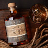 Rustikales Holz Tone Hochzeitliquette Flaschenetik Alkoholflaschenetikett