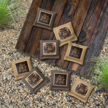 Rustikales Holz Tone Monogram Lake Cornhole Bags