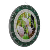 Rustikales Holz Tone Pink Lady Slipper Wild Orchid Dartscheibe (Vorderseite Links)