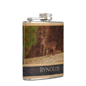 Rustikales Holz Tone Stag / Buck Deer Camouflage Flachmann (Rechts)