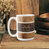 Rustikales Holz Tone Stripe Tan Tasse