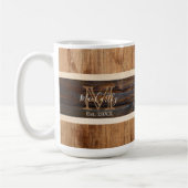 Rustikales Holz Tone Stripe Tan Tasse (Links)