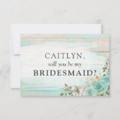 Rustikales Holz Türkis Brautparty Vorschlag Einladung (Vorderseite)