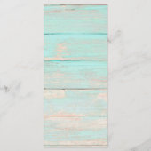 Rustikales Holz Türkis Floral Country Chic Hochzei Programm (Rückseite)