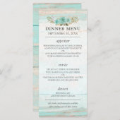 Rustikales Holz Türkis Floral Country Chic Hochzei Programm (Vorne/Hinten)