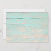 Rustikales Holz Türkis Hütte Brautparty Einladung (Rückseite)