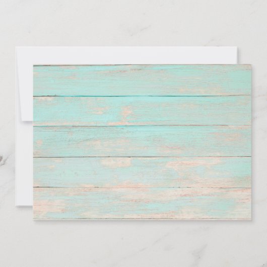 Rustikales Holz Türkis Hütte Brautparty Einladung (Rückseite)
