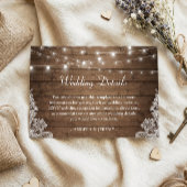 Rustikales Holz Twinkle Lichter Spitzen Details Ho Begleitkarte