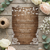 Rustikales Holz Twinkle Lichter Spitzen Details Ho Begleitkarte