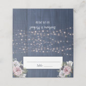 Rustikales Holz Twinkle Lights Foto Blumenzehen Platzkarte (Außenseite Aufgefaltet)