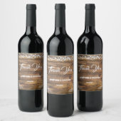 Rustikales Holz Twinkle Lights Gefallen Tasche Weinetikett (Flaschen)