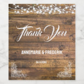 Rustikales Holz Twinkle Lights Gefallen Tasche Weinetikett (Einzelnes Label)