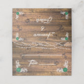 Rustikales Holz Twinkle Lights Lace Wedding Platzk Platzkarte (Außenseite Aufgefaltet)