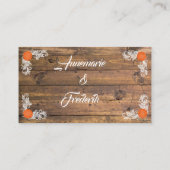 Rustikales Holz Twinkle Lights Lace Wedding Platzk Platzkarte (Rückseite)