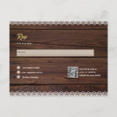 Rustikales Holz UAWG MENU QR CODE Spitzen Budget Postkarte (Vorderseite)
