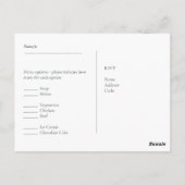 Rustikales Holz-UAWG mit Menüvorlage Postkarte (Rückseite)