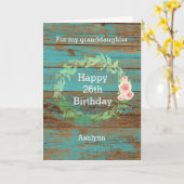 Rustikales Holz und Aquarellblume 26. Geburtstag Karte (Gelbe Blume)