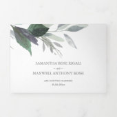 Rustikales Holz und Blätter in einer Hochzeit lade Dreifach Gefaltete Einladung (Cover)