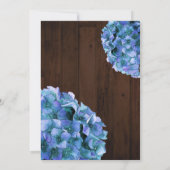 Rustikales Holz und Blue Hydrangea Wir Got Verheir Einladung (Rückseite)