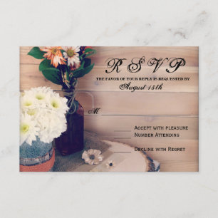 Rustikales Holz und Blume Hochzeiten von RSVP-Kart RSVP Karte