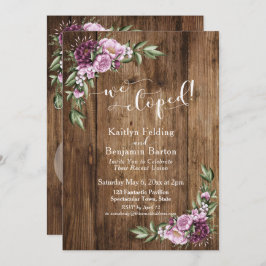 Rustikales Holz und Blume Wir haben nur Empfang ge Einladung