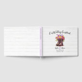 Rustikales Holz- und Blumenstiefel Gästebuch (Voll)