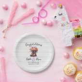 Rustikales Holz- und Blumenstiefel Pappteller (Party)