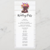 Rustikales Holz- und Blumenstiefel Programm (Rückseite)