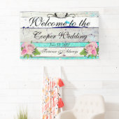 Rustikales Holz- und Blumenzellenbanner Banner (Insitu)