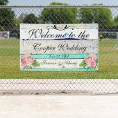 Rustikales Holz- und Blumenzellenbanner Banner (Insitu)