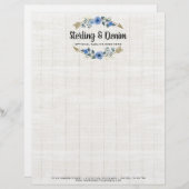 Rustikales Holz und Bohemische Aquarellpfeifen Briefbogen (Vorne/Hinten)