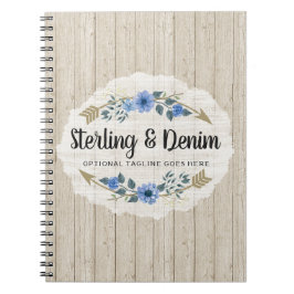 Rustikales Holz und Bohemische Aquarellpfeifen Notizblock