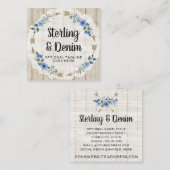 Rustikales Holz und Bohemische Aquarellpfeifen Quadratische Visitenkarte (Vorne/Hinten)