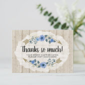 Rustikales Holz und Bohemische Wasserfarbe Dankesc Einladung (Stehend Vorderseite)