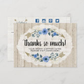 Rustikales Holz und Bohemische Wasserfarbe Dankesc Einladung (Vorne/Hinten)