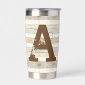 Rustikales Holz und Buchstabe Thermobecher (Links)