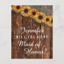 Rustikales Holz und Burlap werden meine Trauzeugin Einladung