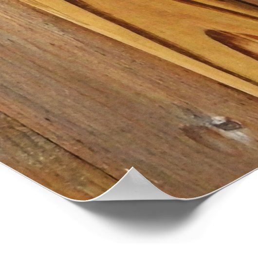 Rustikales Holz und das Wilde Pferd Poster (Ecke)