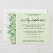 Rustikales Holz und Eukalyptus Botanisches Brautpa Einladung (Vorderseite)