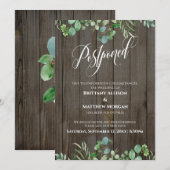 Rustikales Holz und Eukalyptus - Hochzeitskarte au Einladung (Vorne/Hinten)