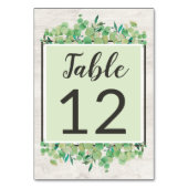 Rustikales Holz und Eukalyptus Leaf Botanische Hoc Tischnummer (Rückseite)