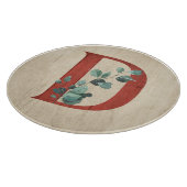 Rustikales Holz und Eukalyptus Letter D Schneidebrett (Ecke)