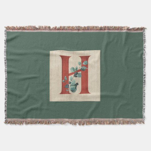 Rustikales Holz und Eukalyptus Letter H Decke (Vorderseite)