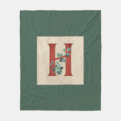 Rustikales Holz und Eukalyptus Letter H Fleecedecke (Vorderseite)