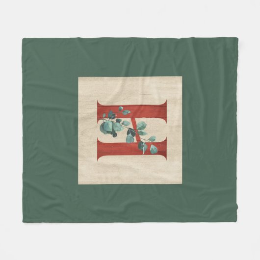 Rustikales Holz und Eukalyptus Letter H Fleecedecke (Vorderseite (Horizontal))