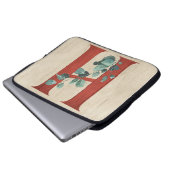 Rustikales Holz und Eukalyptus Letter H Laptopschutzhülle (Vorne Knopf)