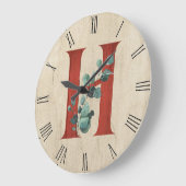 Rustikales Holz und Eukalyptus Letter H Large Cloc Große Wanduhr (Winkel)