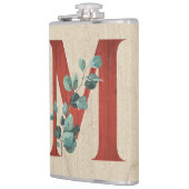 Rustikales Holz und Eukalyptus Letter M Flachmann (Links)